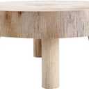 UNIE Mini Wooden Stool Round Garden Flower Display Stand Decorative Short Stool for Indoor Outdoor Office Dining Room