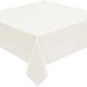 Decorelia Faux Linen Square Tablecloth for Dining Room,Waterproof Texture Decorative Farmhouse Rustic Table Cloth for Indoor Outdoor Party, Holiday, Banquet Picnics, Patio,70 x 70 Inch (Square),Ivory