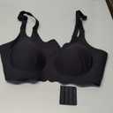 Angelhood Black Seamless Bra Women Soft Jelly Push Up Wireless Bra Supportive V Neck No Underwire Comfort Tshirt Bralette XL 1 Count