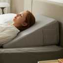 Bedluxe Wedge Pillow,10 inch Bed Wedge Pillow for Headboard, Pillow Wedge for Acid Reflux Relief, Sleeping, After Surgery, Snoring, Gerd, Triangle Pillow Wedge - Cooling Memory Foam Top, Grey