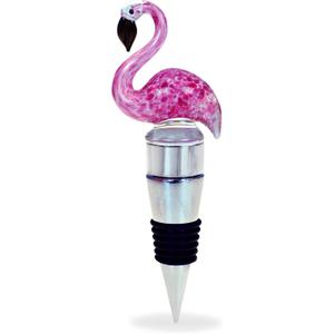 Cheers Elegant Flamingo Glass Wine Stopper - Tropical Bar Accessories, Perfect Decor and Gift for Him or Her