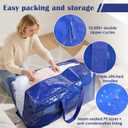 6 Pack Moving Bags with Full-Open Side Zipper, Extra Large 93L Heavy Duty Waterproof Foldable Storage Totes for College Dorm, Moving & Home Organization,Blue