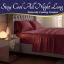 DECOLURE 100% Viscose Derived from Bamboo Sheets King Size - Luxury 4 Pc Naturally Cooling Sheets, Ultra Soft Bed Set - Deep 17" Pockets, Durable Double Stitching, Oeko Tex Standard (Burgundy)