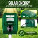 New 2026 Solar Deer Repellent Device Outdoor Solar Animal Repeller for Outside Rainproof Solar Rodent Repellent Outdoor Animal Deterrent for Deers, Cats, Dogs, Mice, Birds