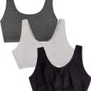 Fruit of The Loom Women's Built Up Tank Style Sports Bra (38, Black/Heather Grey)
