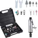 16 Pcs Air Die Grinder Kit,25000RPM 1/4" 1/8" Pneumatic Rotary Grinding Tool Air-Powered Die Grinder with Grinding Heads and Spanner