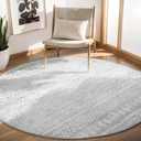 Round Rug 6ft Circle Area Rugs for Living Room Bedroom Dining Room Carpet Washable Circular Rug for Nursery Kids Playroom Non Slip Soft Cozy Grey
