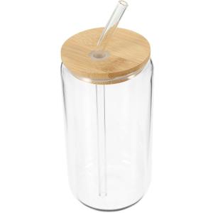 Bamboo Lid Glass Cup Straw High-temperature Resistant Drinkware for Juice Milk Tea and Smoothies Stylish Beverage Tumbler for Home and Parties (Transparent) Bamboo Lid Glass Cup Straw High-temperature Resistant Drinkware for Juice Milk Tea and Smoothies Stylish Beverage Tumbler for Home and Parties (Transparent)