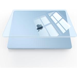 Soonjet Compatible with MacBook Air 13 inch Case, Crystal Clear Shell, Fits 2022-2026 M5/M4/M3/M2 A3449 A3240 A3113 A2681, Color-Matched Transparent Design for All MacBook Air 13.6 inch (Crystal Sky Blue)