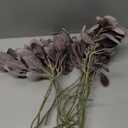 Artificial Lambs Ear Leaves Dusky Purple Aubergine Fake Lambs Ear Branches Frosted Lambs Ear Bouquet for Home Wedding Office Party Decor