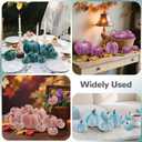 12pcs Artificial Velvet Faux Pumpkins Halloween Handmade Crafts Fabric Foam Fall Harvest Table Centerpiece Party Thanksgiving Decorative Teal