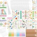 Peacoblue 121pcs Books and Flower UV DTF Acrylic Bookmark Making Kits Carft for Women Men Adult, DIY Cute Bookmarker Decal Stickers Warps Kit for Students Teachers Book Lovers Reading