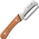 Premium Vegetable Peeler with Wooden Handle and Bottle Opener Stainless Steel Blade Kitchen Tool for Fruit Apple Potato Pumpkin Papaya Zucchini (Silver/Burlywood)