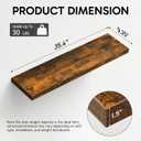 BAYKA Rustic Brown Floating Shelves 35.4in, Set of 3, Wall Mount Wood Shelf