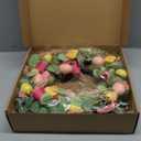 wwmira 22 Inch Easter Wreaths for Front Door, Egg Wreaths with Tulips and Eucalyptus Leaves, Spring Decorations Outdoor Indoor Outdoor Farmhouse Rustic Easter Door Decor