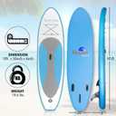 SereneLife Inflatable Stand Up Paddle Board - Wide Stable Design, Non-Slip Deck for Adults & Youth with Premium Paddle Board Accessories: Carry Bag, Dual Action Pump, Paddle, Ankle Leash