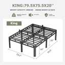 NKZ King Size Bed Frame 20 Inch, Metal Bed Frame & Box Spring 2 in 1 Platform with Round Corner Legs, 4000lbs Weight Capacity Reinforced Metal Frame, Headboard Hole, Noise-Free, Easy Assembly