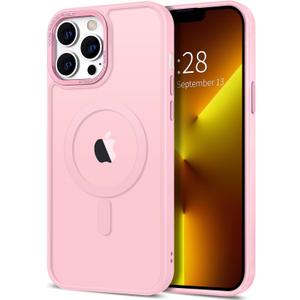 3 x Hython Case for iPhone 13 Pro Case Magnetic Translucent Matte Phone Cases 6.1" [Compatible with MagSafe] Thin Slim Fit Shockproof Bumper Hard Protective Cover for Women Men Girls, Frosted Tender Pink
