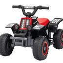 Qaba 6V Kids ATV Quad, 4 Wheeler Battery Powered Electric Ride on Car w/ Lights, Forward Backward, Black