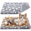 VitalCozy 4 Pack Self Warming Cat Mat Self Heating Pad Bed Reversible Machine Washable Reflects Body Heat Warm Thermal Pet Pad Crate Blanket for Feral and Indoor Cat (Star,21" X 14")