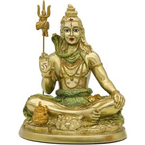 alikiki Hindu God Lord Shiva Statue - Indian Idol Shiva Figurine Murti Home Office Temple Mandir Diwali Pooja Items Yoga Meditation Room Altar Shrine Spiritual Prayer Kit Buddha Decor