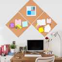 6 Pack Self-Adhesive Square Cork Boards for Wall with 100 Push Pins for Bulletin Boards Cork Wall Home School Office Decorative12"x12"x1/4"