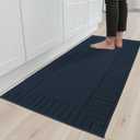BEQHAUSE-Kitchen-Rugs-and-Mats Non Slip Kitchen Runner Rug Absorbent Kitchen Mats for Floor Machine Washable Kitchen Floor Mat,Navy Blue 24x60