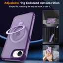 Hocase for iPhone 16e Case, with Magnetic Ring Stand [Compatible with MagSafe] [Military Grade Protection] Slim Shockproof Translucent Protective Phone Case - Purple