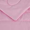 Amazon Basics 3-Piece Soft Microfiber Kid's Comforter and Pillow Sham Set, Full/Queen, Light Pink, Solid