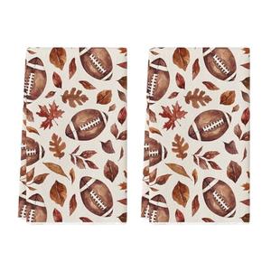 3 x Artoid Mode Maple Leaves Football Fall Kitchen Towels Set of 2 18x26 Inch