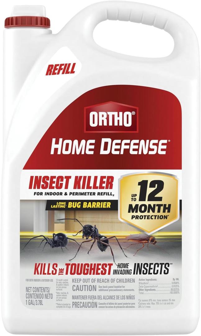 Ortho Home Defense Insect Killer for Indoor and Perimeter Refill2, Controls Ants, Roaches, Spiders and More, 1 gal