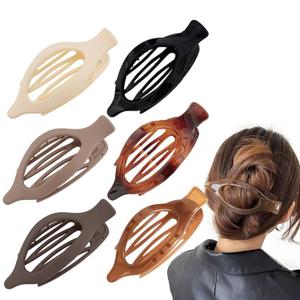 6Pcs Flat Hair Clips for Women, Better Jonny Curved Hair Clips Lay Down Claw Clips Alligator Clips Hair Accessories for Women Girls