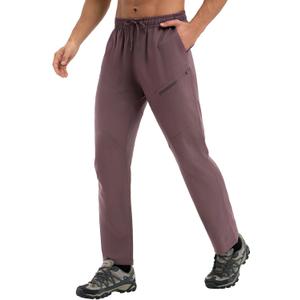 baleaf Men's Hiking Pants Ripstop Lightweight Cargo Waterproof Travel Pants Quick Dry with Zip Pockets UPF 50+ Work (L)