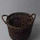 Zuzu Round Handwoven Basket | Crate & Barrel Set of 2