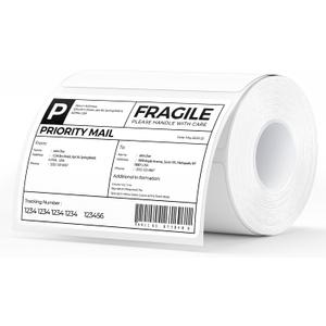 MUNBYN 4 X 3 Direct Thermal Labels, White Thermal Printer Stickers, Strong Adhesive, Labels Paper for Mailing, Barcode, 500 Sheets/1 Roll