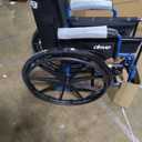 Drive Medical Blue Streak Lightweight Foldable Wheelchair - Enhanced Mobility Support - Durable Construction - Padded Comfort - Swing-Away Leg Rests - Desk Arms - Blue/Black - 18 Inch Seat