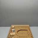 Stylish Cat Litter Box Enclosure with Scratching Post – Handwoven Rattan Cat House, Hidden Litter Mat & Fence, 20.5×18.5×19.1 in, Indoor & Outdoor Use