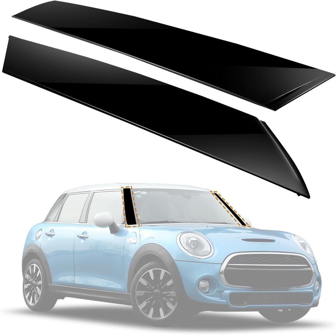 Windshield Post Trim A-Pillar Molding Cover Compatible with Mini Cooper R55 R56 R57 2007-2015 Windshield Side Molding Replaces 51137272583 51137272584