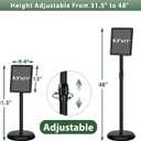 8.5x11 Poster Stand Holder Adjustable Floor Standing Sign Holder Vertical and Horizontal View Sign Display, Aluminum Snap Frame with Safety Corner (Black-8.5x11)