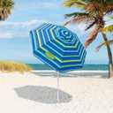 Tommy Bahama 6' UPF 50+ Tilt Beach Umbrella with Integrated Sand Anchor, Wind Vent, and Carry Bag
