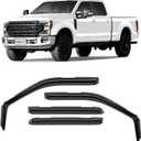 CLIM ART in-Channel Incredibly Durable Rain Guards Compatible with F250 to F550 Super Duty 2017-2022 Crew Cab, Original Window Deflectors, Vent Window Visors, Vent Deflector, 4 pcs.- 617198