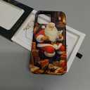 Christmas Phone Case for iPhone 16 Pro Max - Wireless Charging Compatible - Dual-Layer Hard Shell + Silicone Cover - Protective Cover with Cutee Designs for Women - Santa Claus Gives Gifts