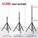 Pair of Speaker Tripod Stands Height Adjustable from 43.7'' to 70.8'' PA DJ Party Tripod Speaker Stand 35mm Compatible Insert with a Carry Bag