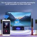 Romicta 4 Channel Bluetooth 5.0 Stereo Amplifier, 50Wx4 Home Audio Stereo Receiver, 1200W Max, USB/SD/FM, Class D HiFi Power Amp for Home Theater, Car & Karaoke, Includes Remote & Power Adapter