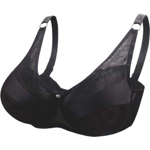 Special Pocket Bra for Silicone Breast Forms Post Surgery Mastectomy Crossdressing Bra (40, Black)