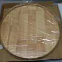 21-Inch Extra Large Lazy Susan with Oak Base and Gold Iron Rail Smooth rotating oak tray with walnut finish for dining tables, kitchen counters, pantries and cabinet storage