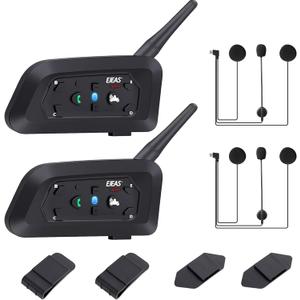 MIMIRACLE V6 Pro Motorcycle Helmet Bluetooth Headset, Up to 6 Riders 2-Way 1200M IP65 Waterproof Wireless Motorbike Communication System for Dirt Bike/ATV/Off Road