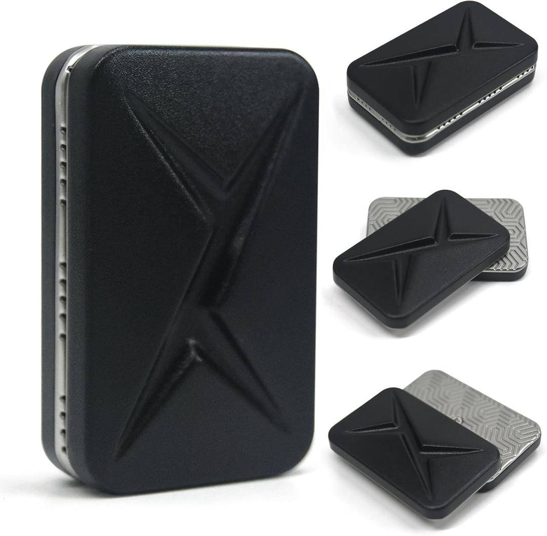 Fidget Toys Adults, Trackless Fidget Slider, Metal Magnetic Haptic Fidget Slider, Fidget Toys for Stress Relief, Cool Office Gadgets, Gift for Men (Black)