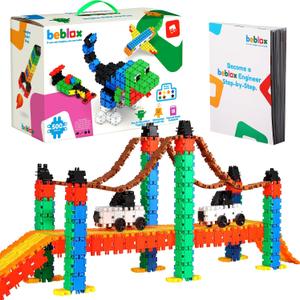 Beblox Building Blocks for Kids - 500-Piece Connecting Tiles Set - Interlocking Building Blocks for Kids, STEM Toys Kit, Fun & Educational Gifts for Boys & Girls, Preschool Learning Activities Ages 4+