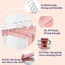 Skirt Hangers 20 Pack, Pants Hangers with Clips360 Swivel Hook Space Saving Hangersfor Pants, Skirts, Clothes, JeansPink